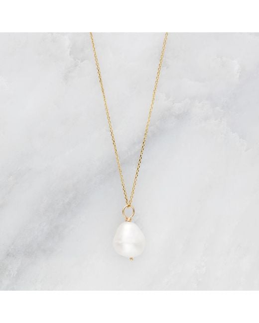 Lily & Roo Metallic Sterling Large Single Pearl Necklace