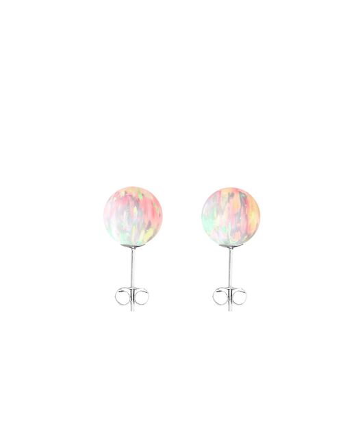 Ora Pearls Pink Sun Opal Stud Earrings- Silver