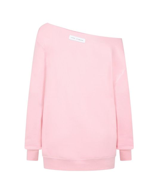 James Steward Pink Embroidered Bee Oversized Sweatshirt
