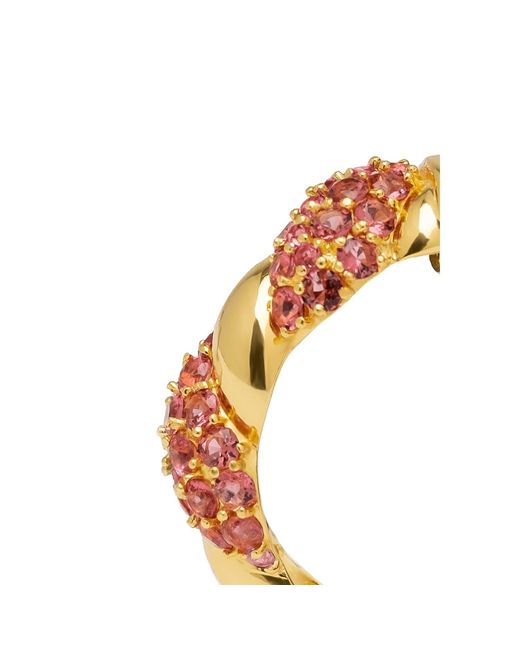 Lavani Jewels Metallic Fuchsia & Gold Plated Paramount Hoops