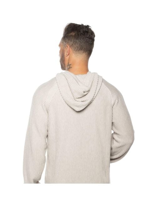 Weston Jon Boucher White Dune Ottoman Knit Luxury Hoodie With Silk & Wool for men