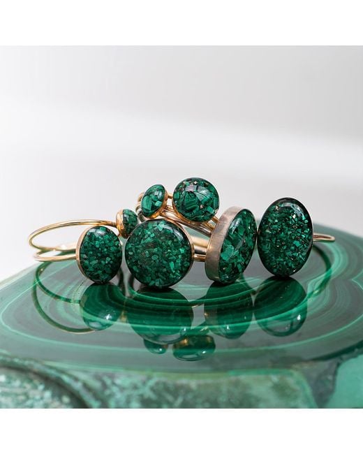 Kate Koel Green Statement Emerald Oval Cocktail Ring