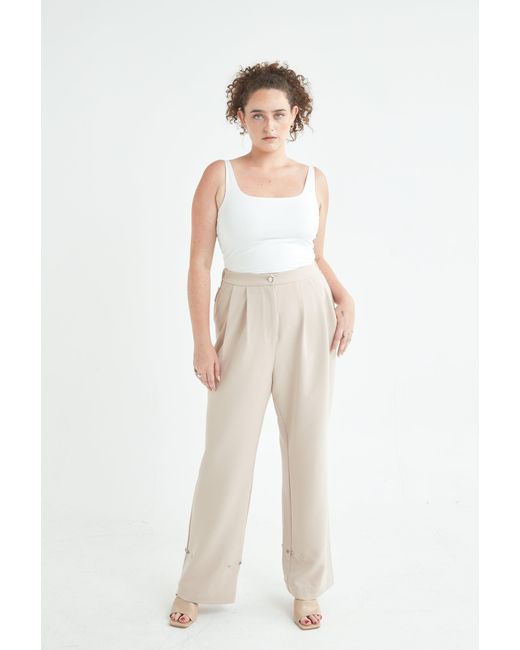 SECTION 101 White Neutrals Nolan Pant- Tan