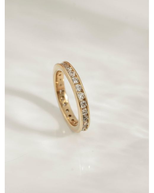 Diamonbliss Metallic Embellished With Swarovski Channel Setting One Carat Round Cut Eternity Ring