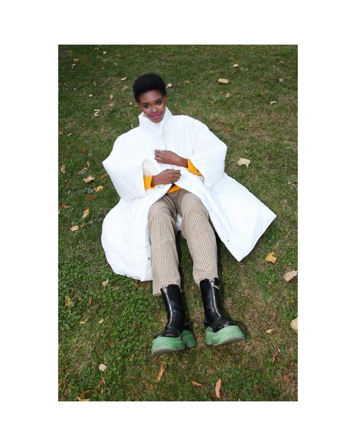 Niran White Mofu Padded Coat