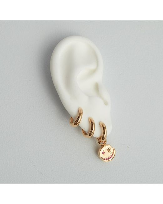 Kasun Metallic Smile Hoop Earrings – April – Diamond – Plated