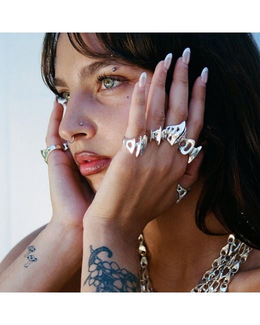 Luna Delphine White Blade Ring