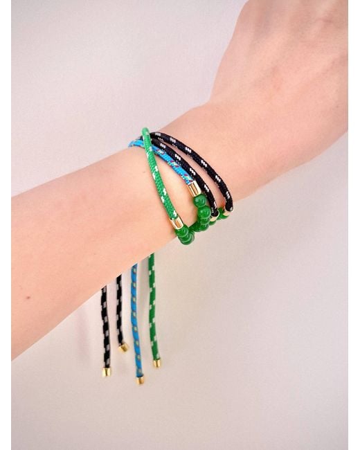 seree Green Paracord Jade Slider Bracelet