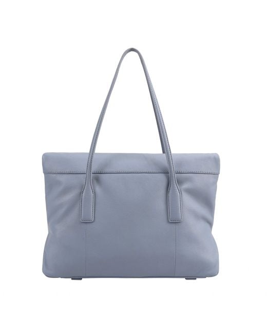Paul Costelloe Gray Whirlpool Leather Tote Bag