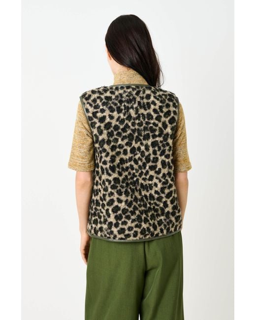 Louche Black Chris Animal Print Gilet