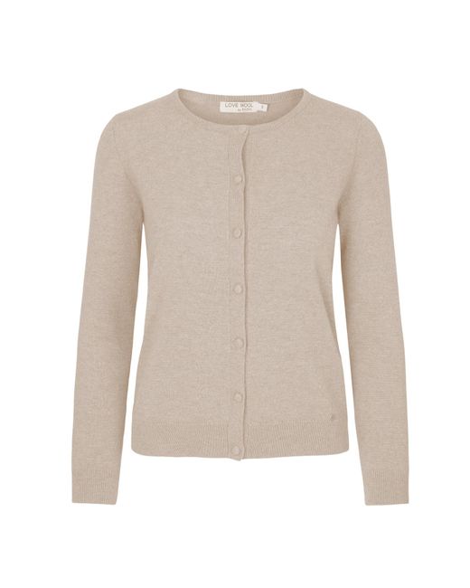 tirillm Natural Neutrals Emilie Basic Cashmere Cardigan, Light Melange