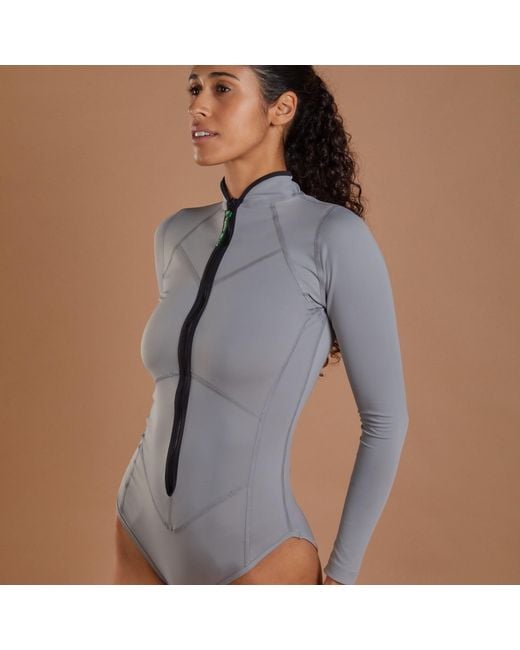NUMBAT Blue Carla Zipper Swimsuit With Long Sleeves