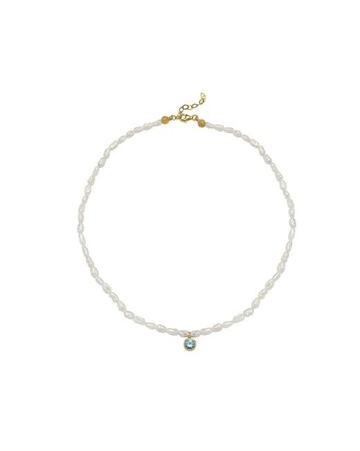LINYA JEWELLERY Metallic Cosmic Small Pearl Zodiac Necklace Sky Birthstone