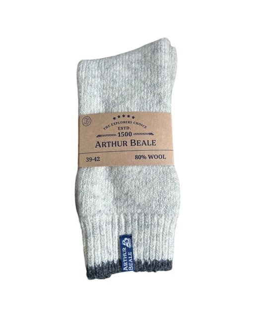 Arthur Beale White Neutrals Explorer Socks for men