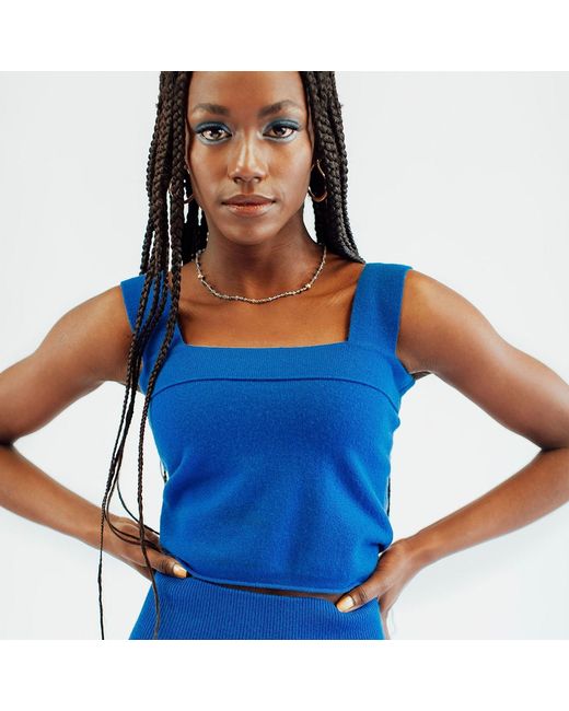 Zenzee Blue Cashmere Bralette