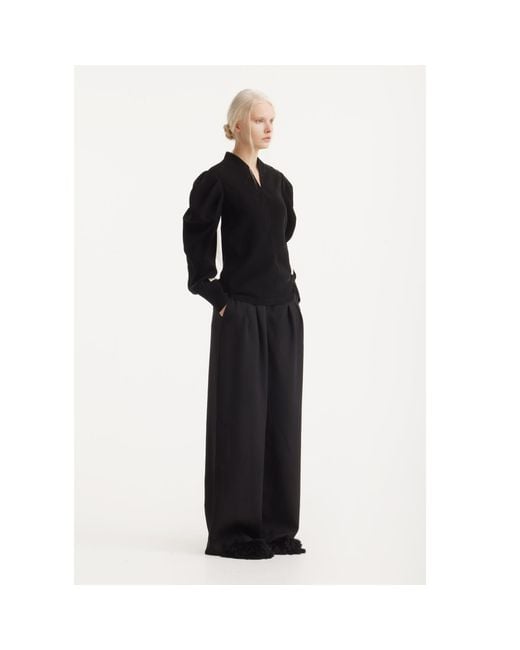 Julia Allert Black Party Minimalist Long Sleeve Top
