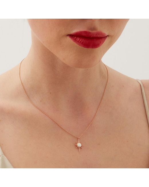 Spero London Metallic Opal Northernstar Sterling Pendant Necklace