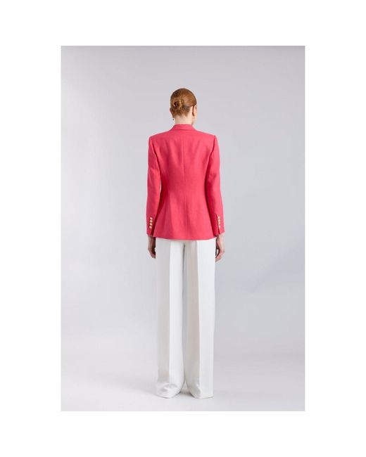 The Extreme Collection Pink Fuchsia Tailored Linen Blazer