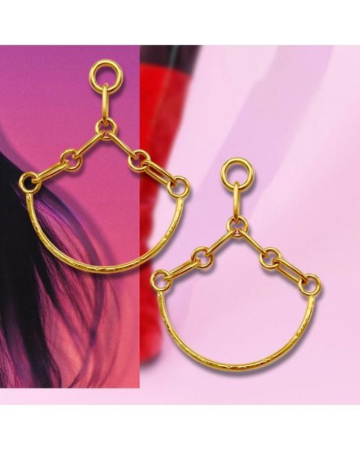 Jaredjamin Metallic Libra Link Chandelier Post Earrings