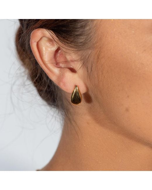 Lucy Quartermaine Metallic Large Tear Drop Studs