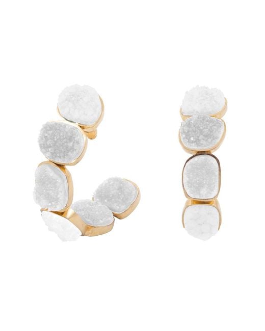 Lavani Jewels Metallic White Lavani Rainbow Earrings