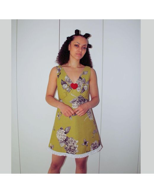 Couture to Your Door Yellow Mini Summer Floral Dress