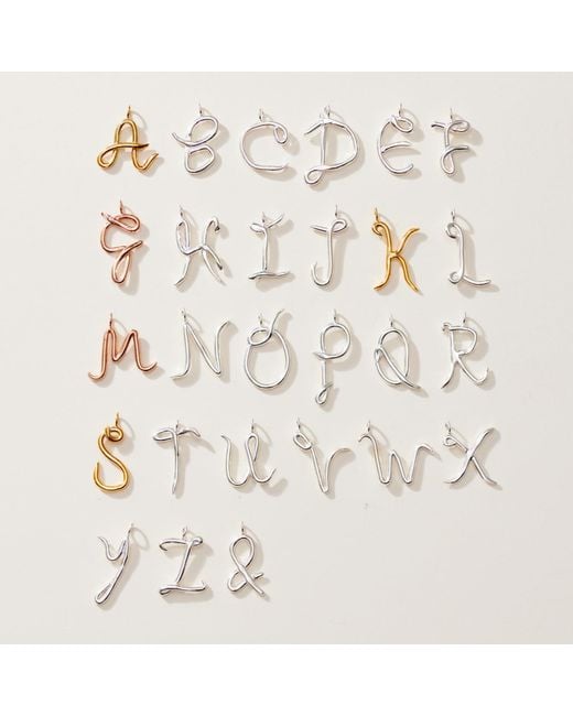 Posh Totty Designs Metallic Plated Large Organic Initial Necklace