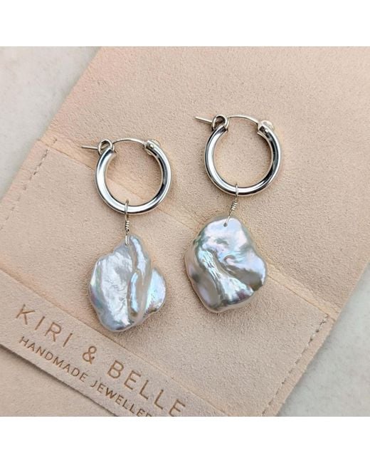 Kiri & Belle Blue Clemmie Petal Pearl Sterling Earrings