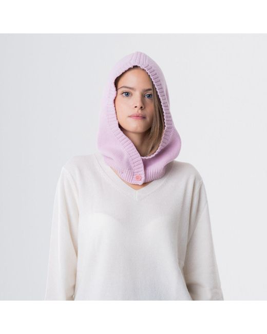 Altramoda Redressing the World Purple Responsible Wool And Cashmere Balaclava Hat