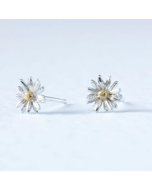 Lee Renee White Daisy Earrings –