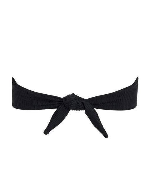 Montce Black Rib Tori Bandeau Bikini Top