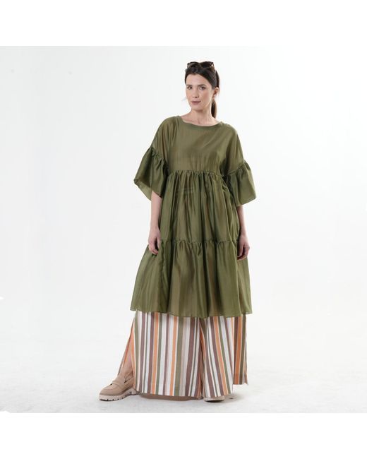 Metamorph Green Oversize Sheer Tunic