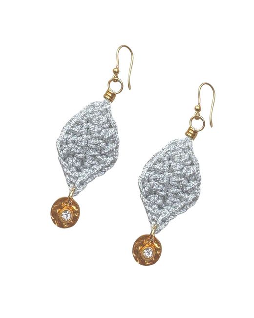Hilo De Mar Blue Leaf Earring With Charms