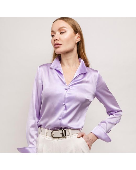 Farinaz Purple Soft Collar Blouse