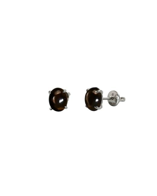 Onia Black Smokey Quartz Studs