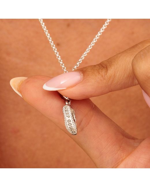 Lily Charmed Metallic Sterling Running Trainer Charm Necklace