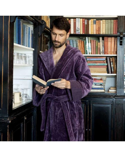 Pasithea Sleep Organic Cotton Hooded Robe in Purple for Men | Lyst UK