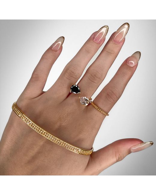SALLY SKOUFIS Metallic Destiny Palm Cuff With Made Champagne Diamonds