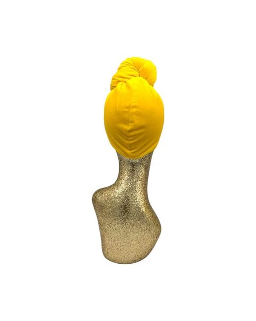 Julia Clancey Yellow Classic Madam Velour Sunshine Reversible Turban