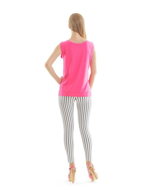 Conquista Pink Sleeveless Print Top