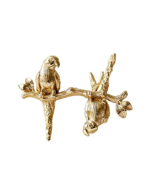 Lee Renee Metallic Parakeet Lapel Pin – Two Friends On A Branch – for men
