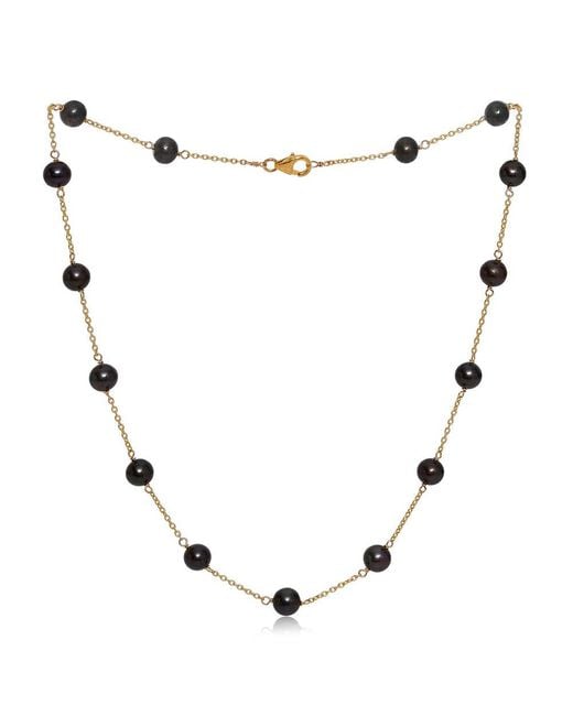 Pearls of the Orient Online Metallic Gratia Plated Chain Necklace With Cultured Freshwater Pearls