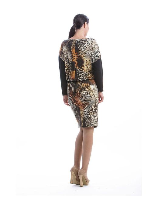 Conquista Black Animal Print Dress