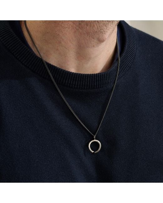 Posh Totty Designs Black Oxidised Open Flow Pendant Necklace for men