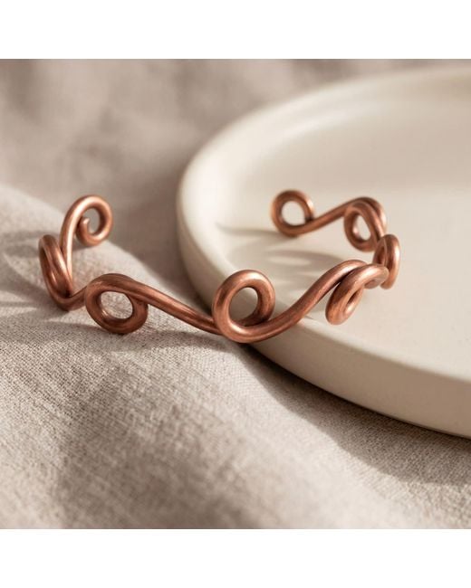 Anatoliacraft Brown Twisted Copper Sculptural Cuff Bracelet