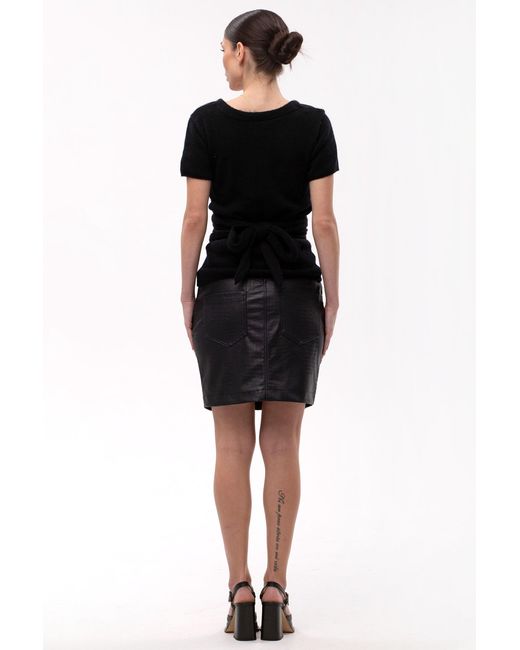 Maison Bogomil Black Faux Leather Mini Skirt