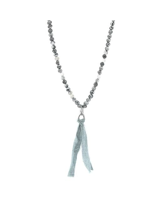 Anchor and Crew Metallic Jasper Luke, Stone & Cotton Voile Skinny Necklace X Wrap Bracelet for men