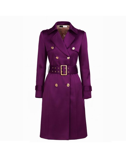 Richa Sharma Purple Burgundy Hued Double Breasted Trench Coat