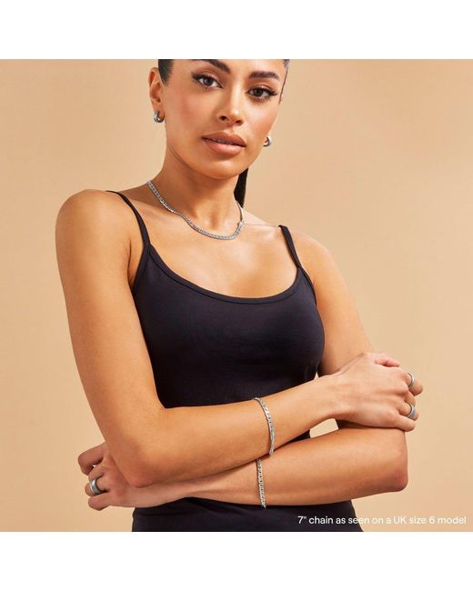 7879 Metallic Platinum Diamond Cut Double Curb Chain Bracelet