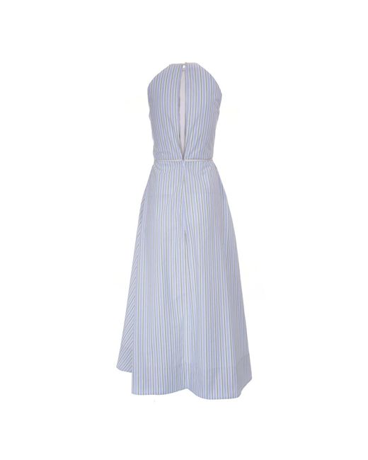 Sofia Tsereteli Blue Striped Cotton Dress